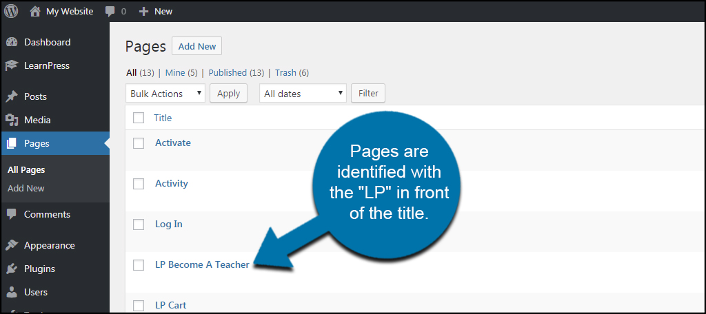 LearnPress Pages