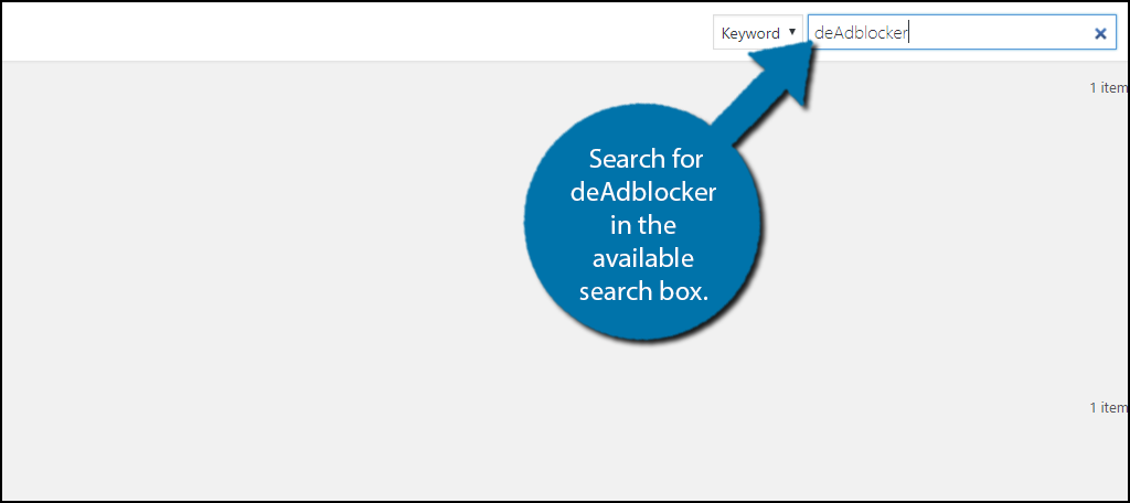 Search for deAdblocker in the available search box. 