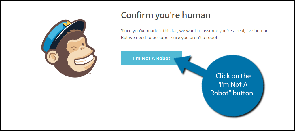 click on the "I'm Not A Robot" button.