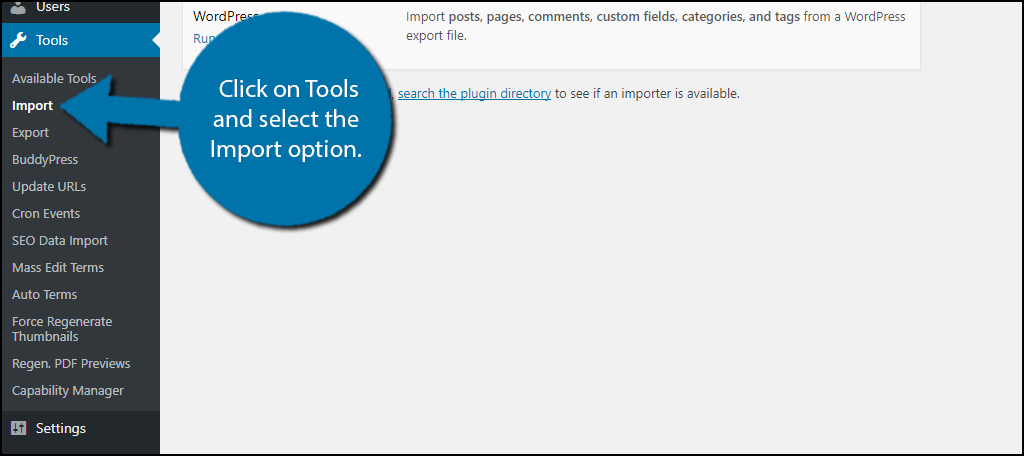 click on Tools and select the Import option.