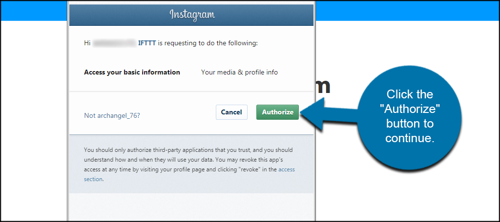 Authorize IFTTT