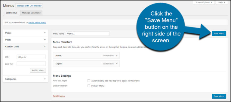 How to Add a Logout Link to a WordPress Navigation Menu - GreenGeeks