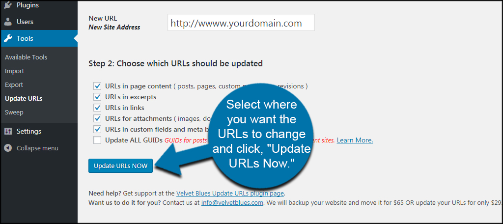 Update URLs Now