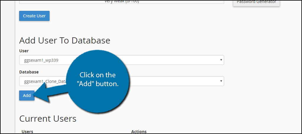 Add User Before You Clone the WordPress Database