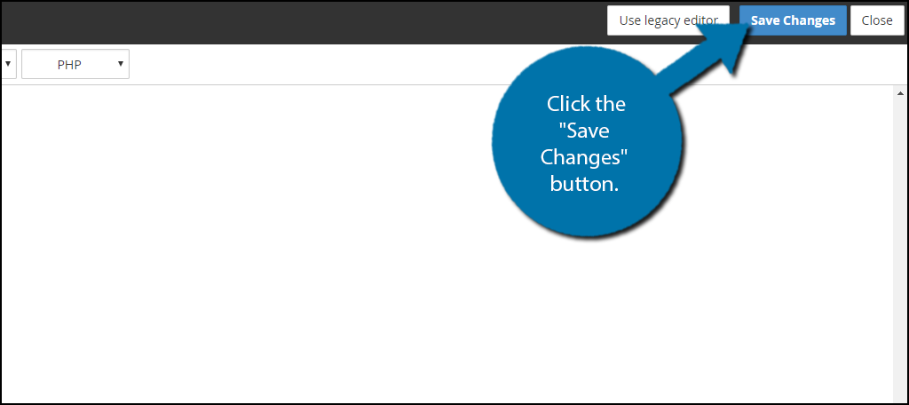 Click on the "Save Changes" button to remove the search feature from WordPress