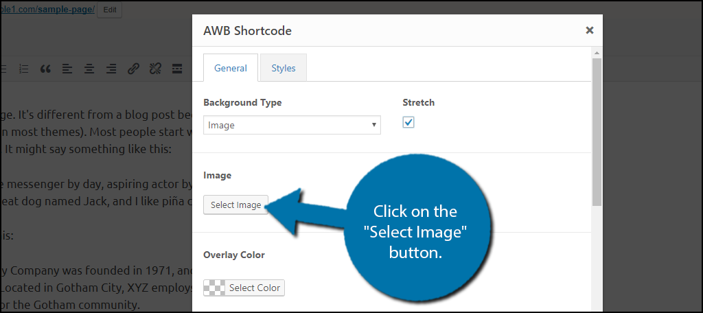 Click on the "Select Image" button
