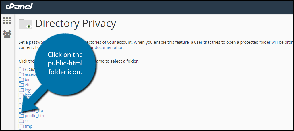 Click on the public_html folder icon.