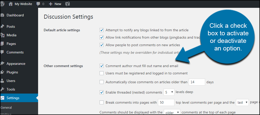 Discussion Settings