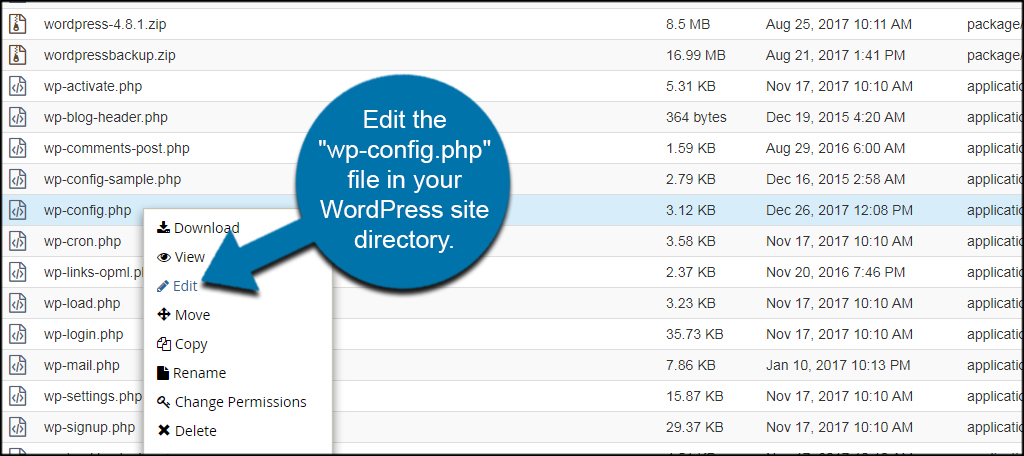 Edit WPCONFIG