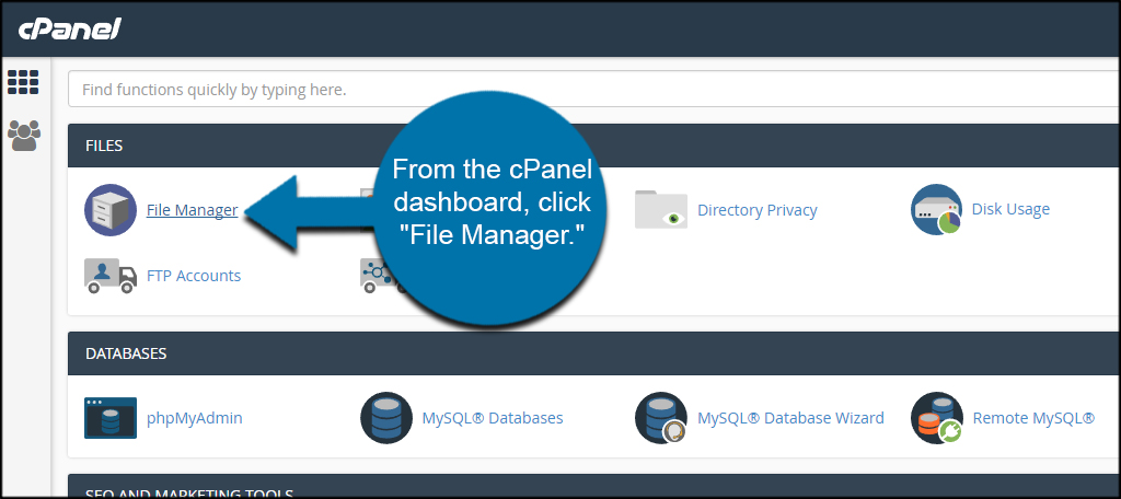 Access the File manager to fix the directory already exists in WordPress
