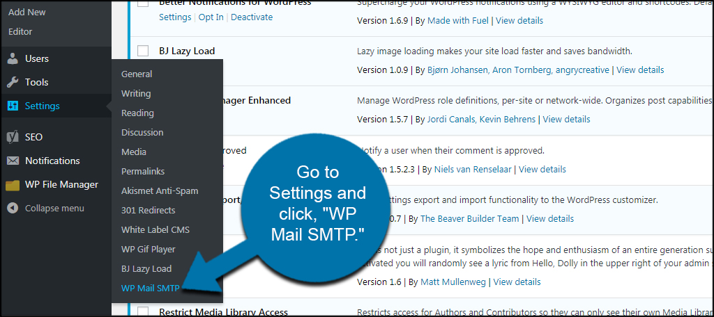 WP Mail Settings