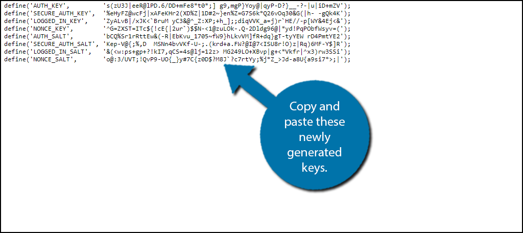 opy and paste these newly generated keys.