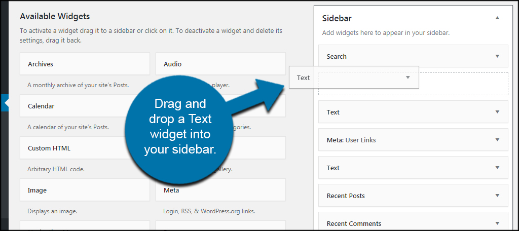 Drop Text Widget