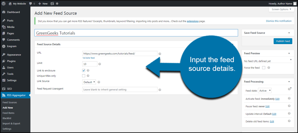 Feed Source Details