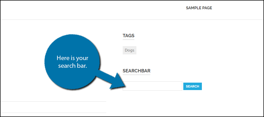 Sidebar search bar