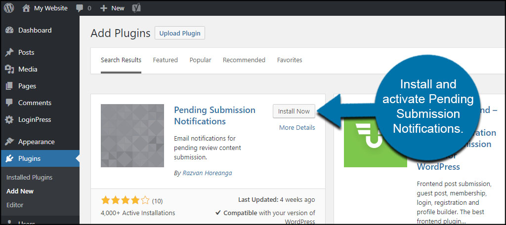 Pending Submission Notifications