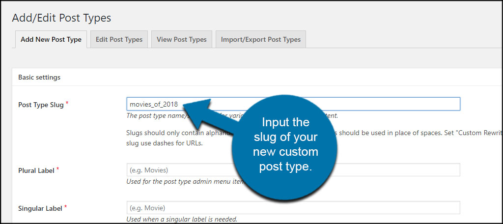 Post Type Slug