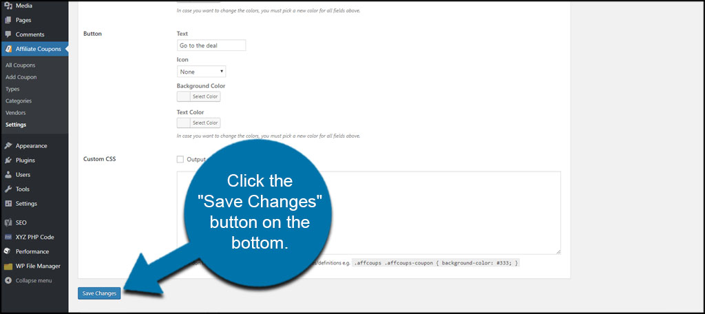 Save Coupon Changes