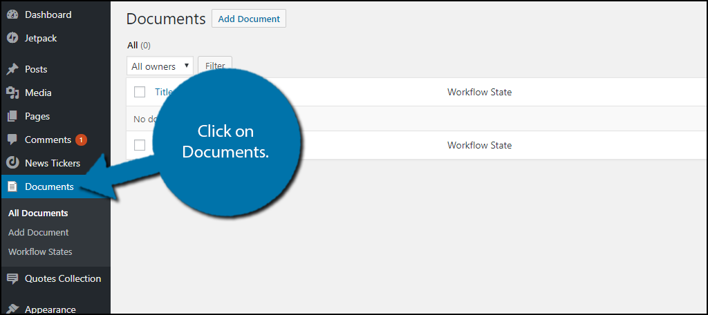 click on Documents.