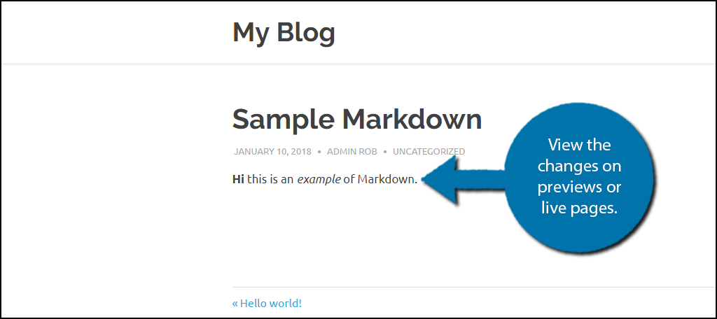 Markdown example