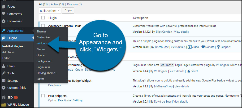 Appearance Widgets