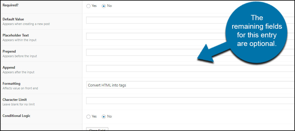 Default Fields