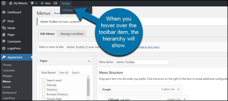 How to Customize Shortcut Links in the WordPress Admin Toolbar - GreenGeeks