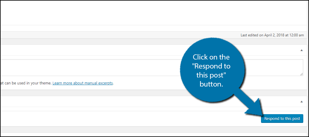 Click on the "Respond to this post" button.