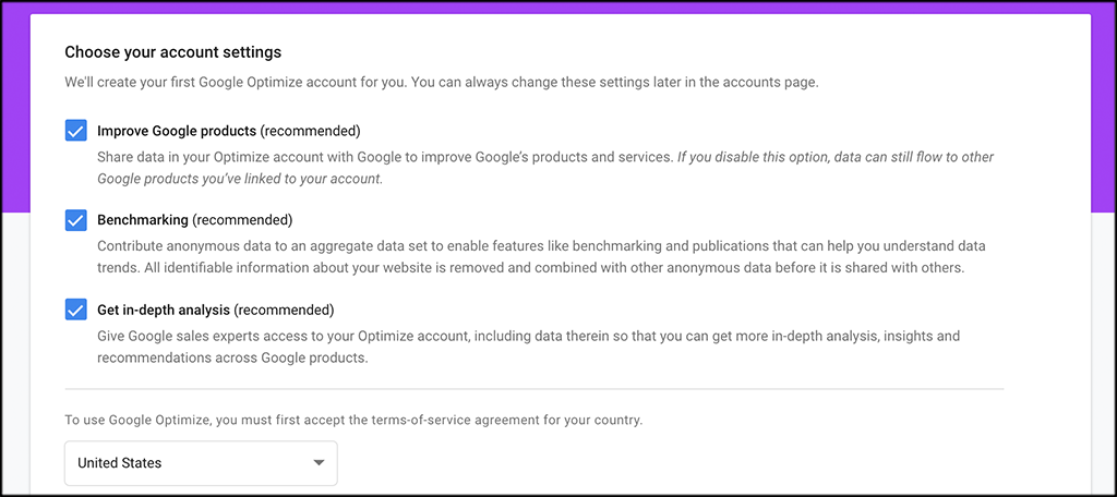 Choose account setings