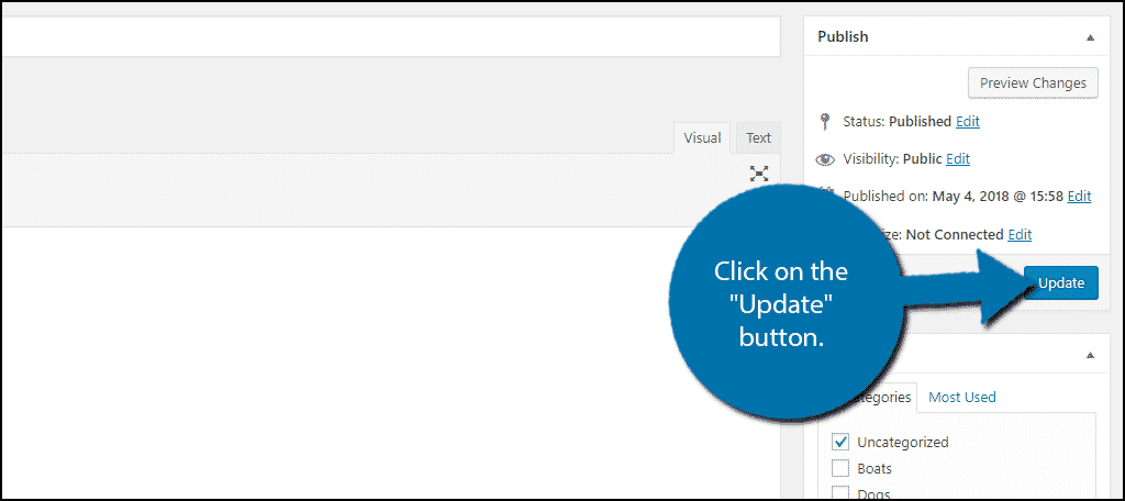 Click on the "Update" button.