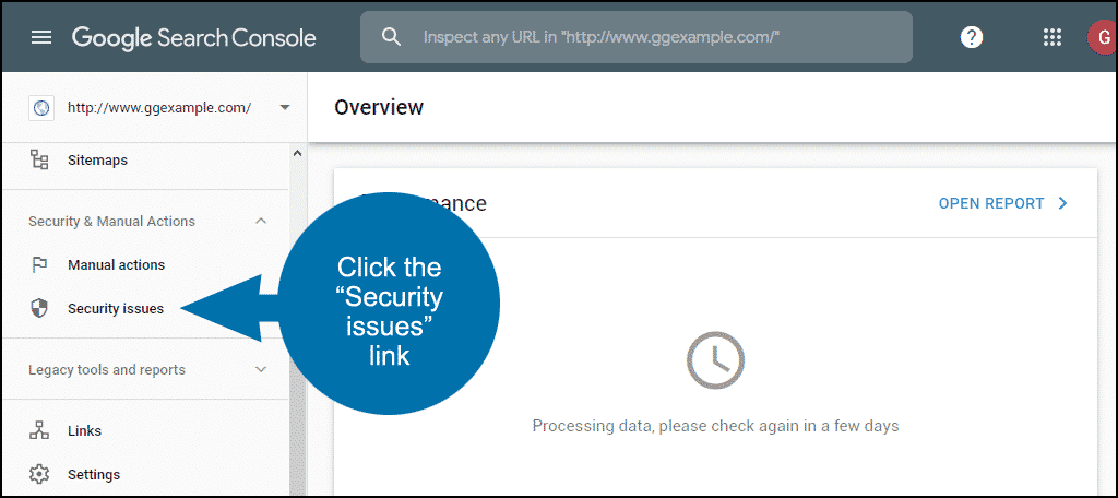 click the "Security issues" link