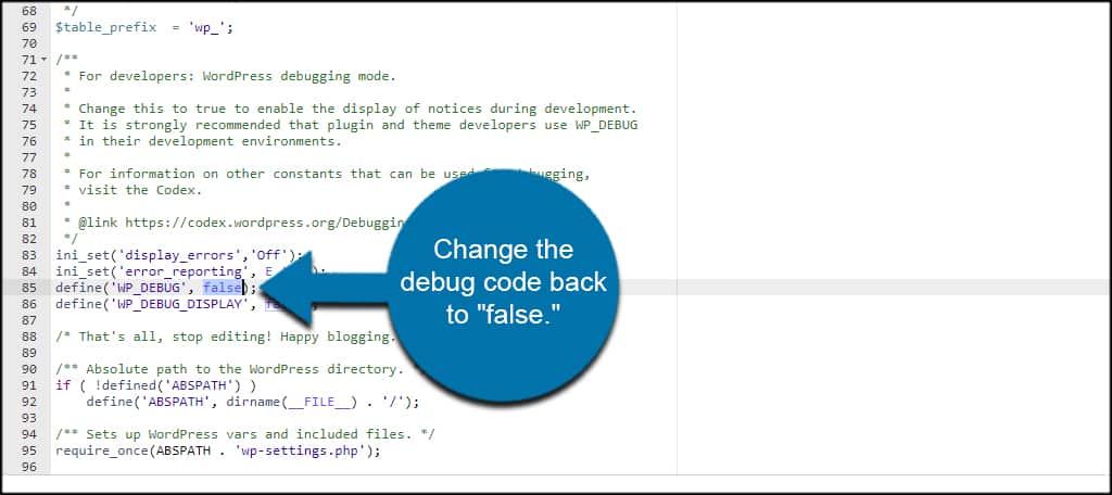 False Debug