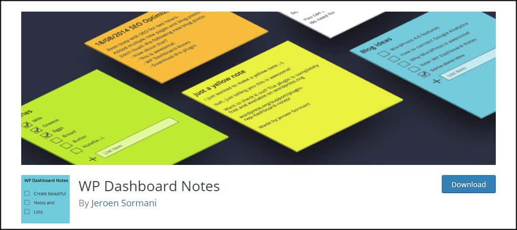 WP Dashboard Notes