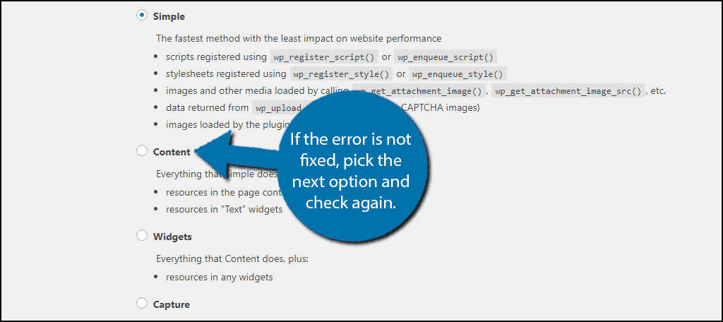 Select the next option to fix the mixed content error in WordPress