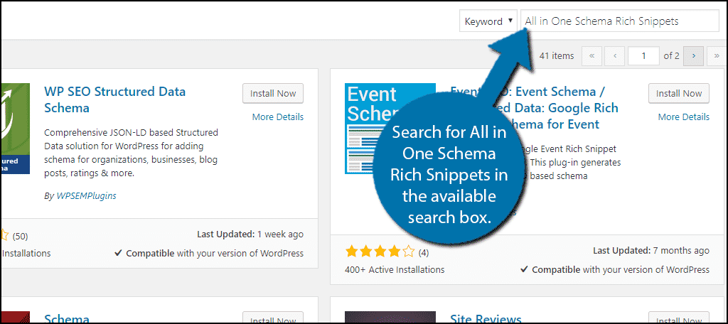 Search for All in One Schema Rich Snippets in the available search box.