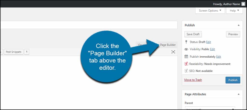 Page Builder Tab