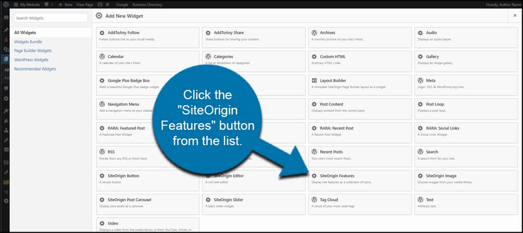 SiteOrigin Features