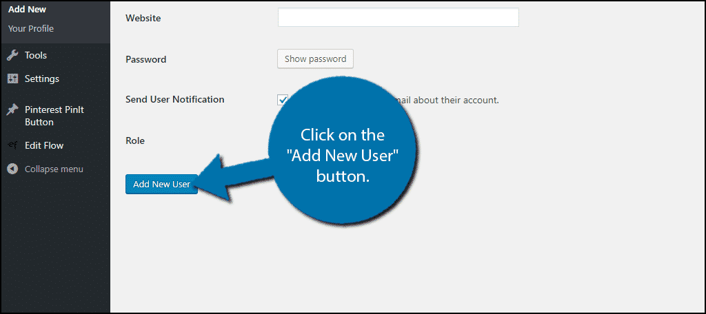 Click on the "Add New User" button.