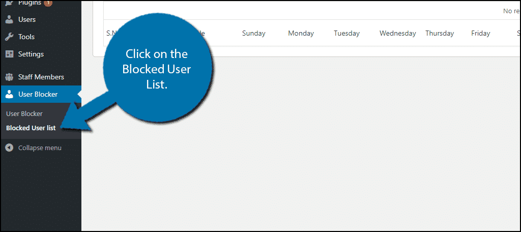 Click on the Blocked User List.
