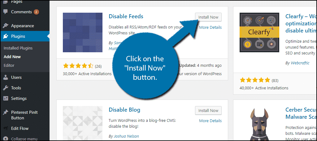 Click on the "Install Now" button.