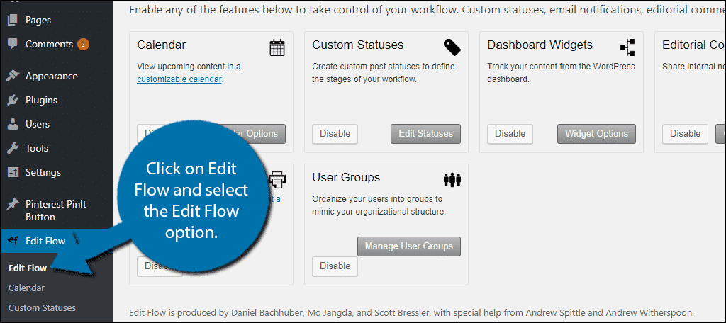 Click on Edit Flow and select the Edit Flow option.