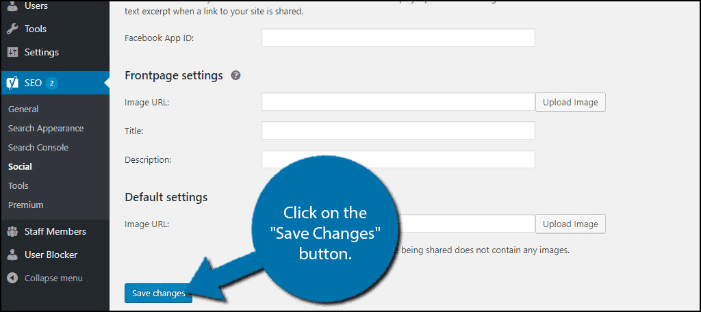 Click on the "Save Changes" button.