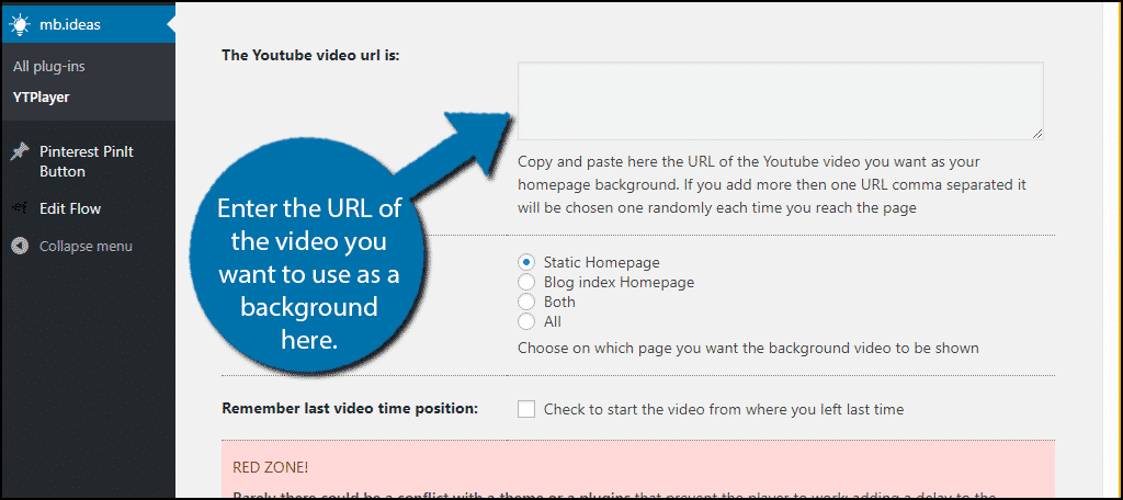 Enter the URL of your video.