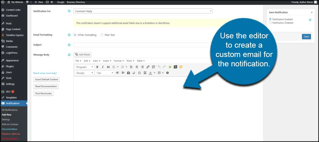 Custom Message