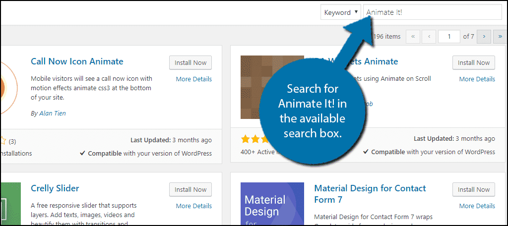Search for Animate It! in the available search box.