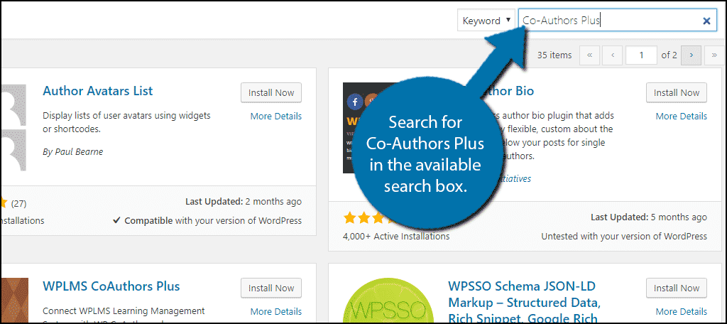 Search for Co-Authors Plus in the available search box.