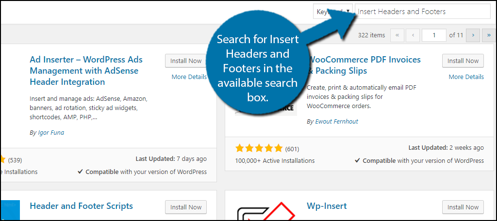 Search for Insert Headers and Footers in the available search box.