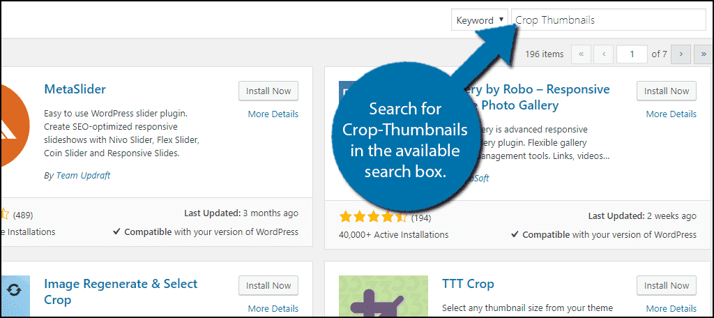 Search for Crop-Thumbnails in the available search box.