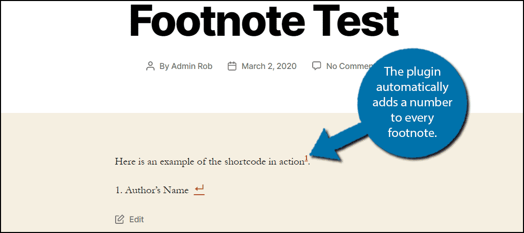 Numbers as Footnotes