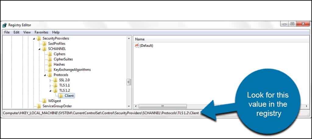 enable tls 1.2 windows 10 registry entry